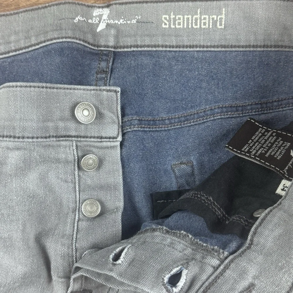 7 for All Mankind Men's Standard Straight Leg Button Fly Jeans Size 34 X 33 Gray